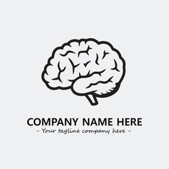 Brain illustration black and white for logo company vector image
