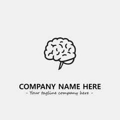 Brain illustration black and white for logo company vector image
