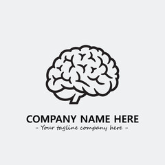 Brain illustration black and white for logo company vector image
