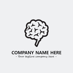 Brain illustration black and white for logo company vector image
