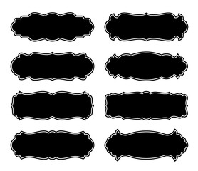 A set of simple vintage style frames, invitation labels, blank frame icons without text
