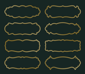 A set of simple vintage style frames, invitation labels, blank frame icons without text