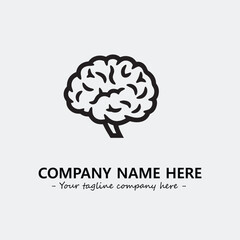 Brain illustration black and white for logo company vector image
