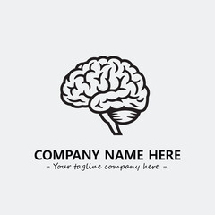 Brain illustration black and white for logo company vector image
