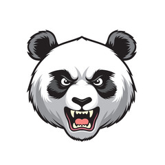 panda head mascot vector illustration angry panda design