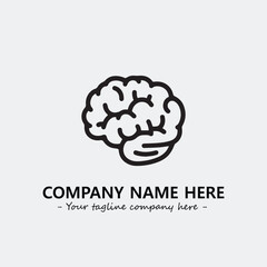 Brain illustration black and white for logo company vector image
