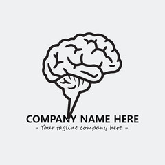 Brain illustration black and white for logo company vector image

