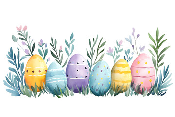 easter eggs in grass