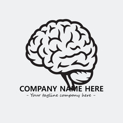 Brain illustration black and white for logo company vector image
