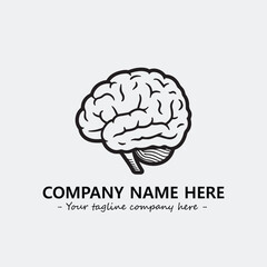 Brain illustration black and white for logo company vector image
