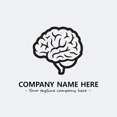 Brain illustration black and white for logo company vector image

