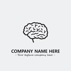 Brain illustration black and white for logo company vector image
