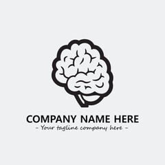 Brain illustration black and white for logo company vector image

