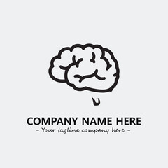 Brain illustration black and white for logo company vector image
