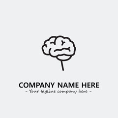 Brain illustration black and white for logo company vector image
