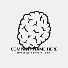 Brain illustration black and white for logo company vector image
