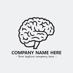 Brain illustration black and white for logo company vector image

