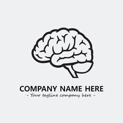 Brain illustration black and white for logo company vector image
