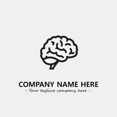 Brain illustration black and white for logo company vector image
