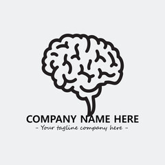 Brain illustration black and white for logo company vector image
