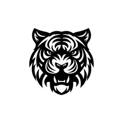 modern and  minimalist tiger head wild animal logo vector illustration .