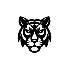 modern and  minimalist tiger head wild animal logo vector illustration .