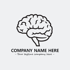 Brain illustration black and white for logo company vector image
