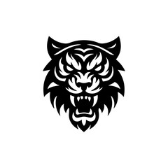 modern and  minimalist tiger head wild animal logo vector illustration .