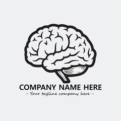 Brain illustration black and white for logo company vector image
