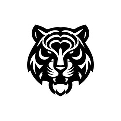 modern and  minimalist tiger head wild animal logo vector illustration .