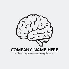 Brain illustration black and white for logo company vector image
