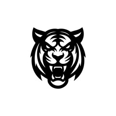 Fototapeta premium modern and minimalist tiger head wild animal logo vector illustration .