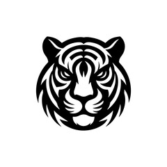 modern and  minimalist tiger head wild animal logo vector illustration .