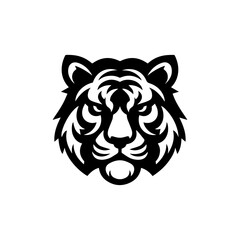 modern and  minimalist tiger head wild animal logo vector illustration .