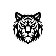 modern and  minimalist tiger head wild animal logo vector illustration .