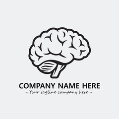 Brain illustration black and white for logo company vector image
