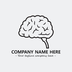 Brain illustration black and white for logo company vector image
