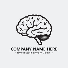 Brain illustration black and white for logo company vector image
