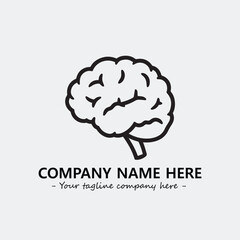Brain illustration black and white for logo company vector image
