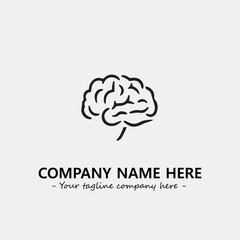 Brain illustration black and white for logo company vector image
