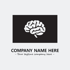 Brain illustration black and white for logo company vector image
