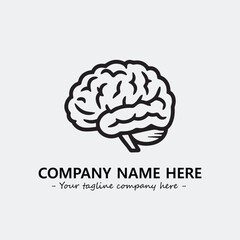 Brain illustration black and white for logo company vector image
