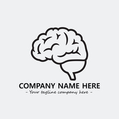 Brain illustration black and white for logo company vector image

