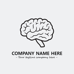 Brain illustration black and white for logo company vector image
