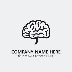 Brain illustration black and white for logo company vector image
