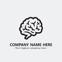 Brain illustration black and white for logo company vector image
