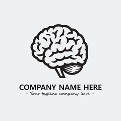 Brain illustration black and white for logo company vector image
