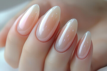 chrome milky soap pearl glazed russian manicure long squoval oval almond shape with clean cuticles and chrome powder with builder gel polish bridal white pink nude nails natural manicure mani