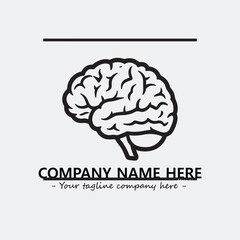 Brain illustration black and white for logo company vector image
