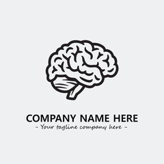 Brain illustration black and white for logo company vector image
